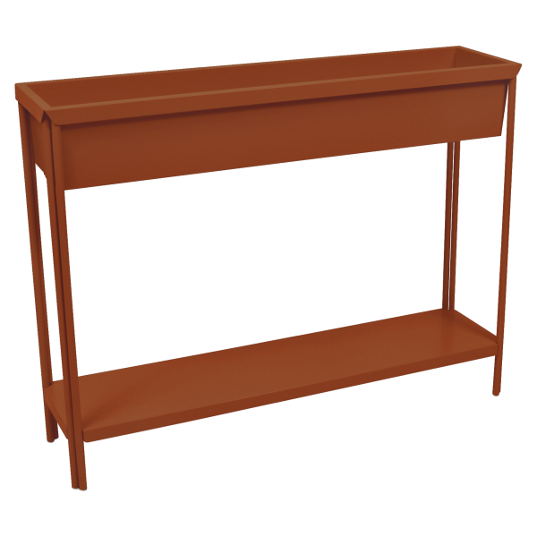 Terrazza Metal Outdoor Planter Large By Fermob in Candied Orange