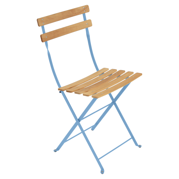 Bistro Outdoor Folding Chair - Wooden Slats By Fermob in Maya Blue
