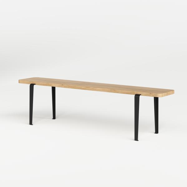 Lou Bench 170cm - Oak By Tiptoe in Graphite Black