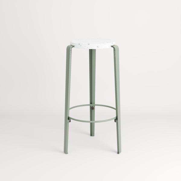 Lou Bar Height Stool 75cm - Recycled Plastic Venezia By Tiptoe in Eucalyptus Grey