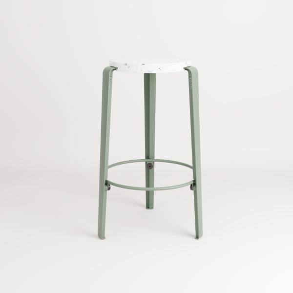 Lou Counter Height Stool 65cm - Recycled Plastic Venezia By Tiptoe in Eucalyptus Grey