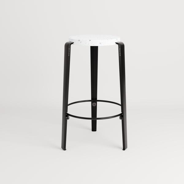 Lou Counter Height Stool 65cm - Recycled Plastic Venezia By Tiptoe in Graphite Black