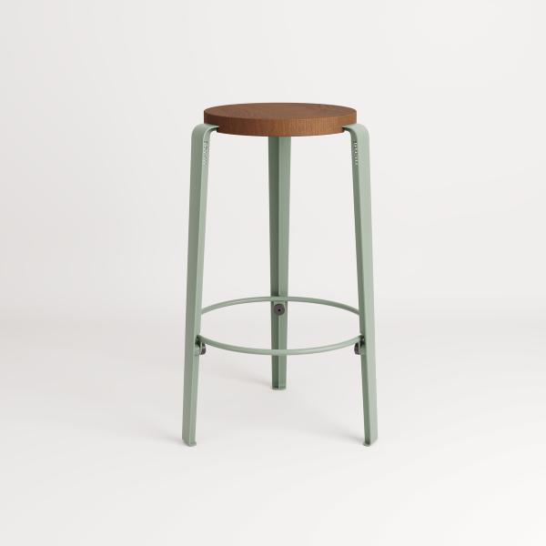 Lou Counter Height Stool 65cm - Tinted Oak By Tiptoe in Eucalyptus Grey