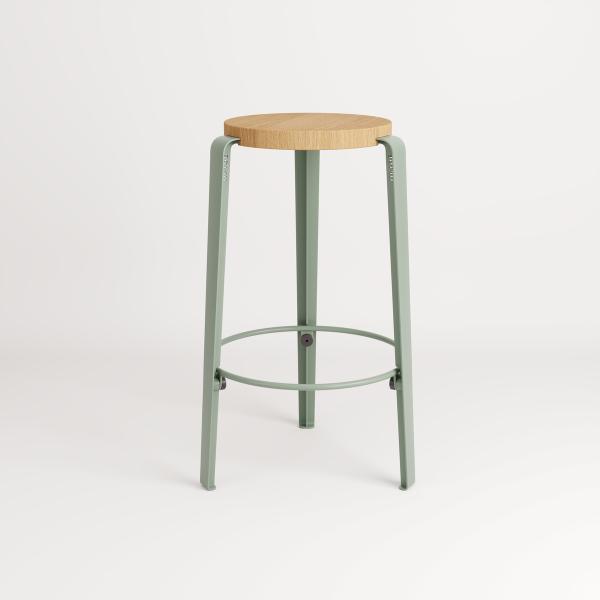 Lou Counter Height Stool 65cm - Oak By Tiptoe in Eucalyptus Grey