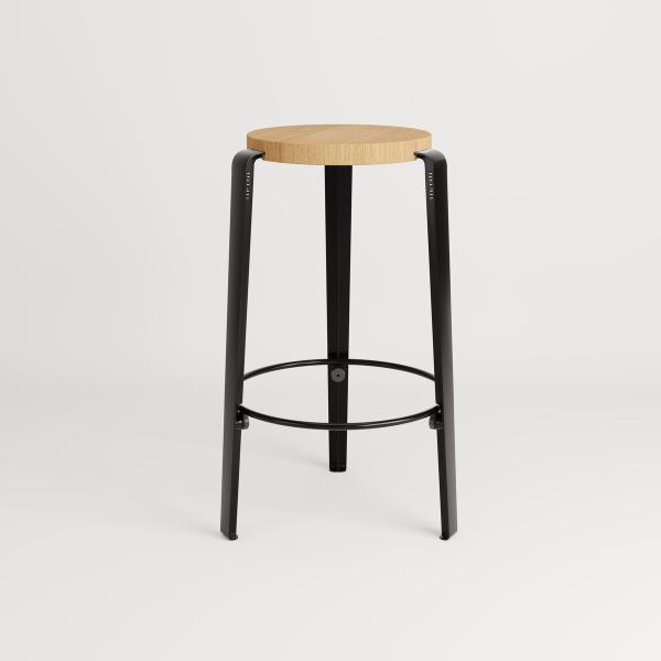 Lou Counter Height Stool 65cm - Oak By Tiptoe in Graphite Black