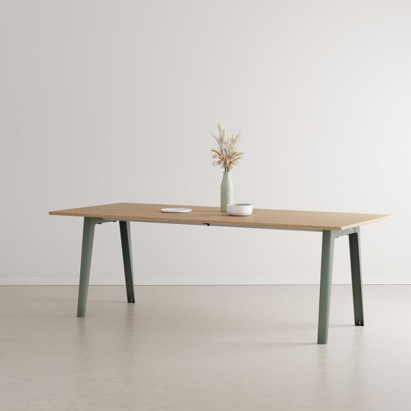 New Modern Indoor Dining Table 220cm - Oak By Tiptoe in Eucalyptus Grey