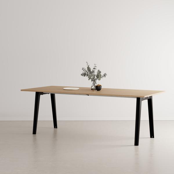 New Modern Indoor Dining Table 220cm - Oak By Tiptoe in Graphite Black
