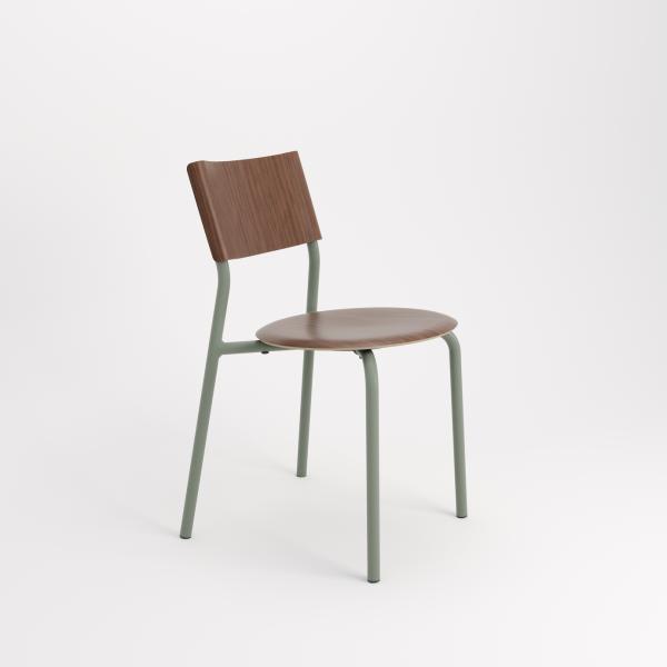 SSD Infoor Chair - Walnut Seat By Tiptoe in Eucalyptus Grey