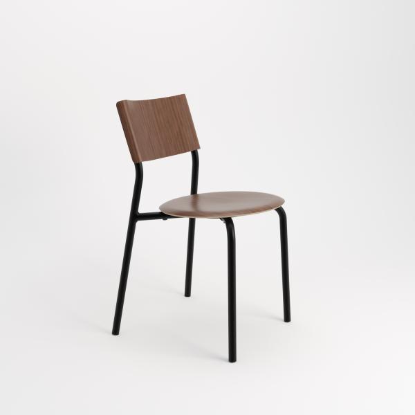 SSD Infoor Chair - Walnut Seat By Tiptoe in Graphite Black