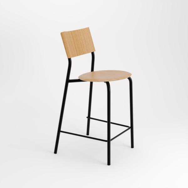 SSD Indoor Counter Height Bar Chair 65cm - Oak By Tiptoe in Graphite Black