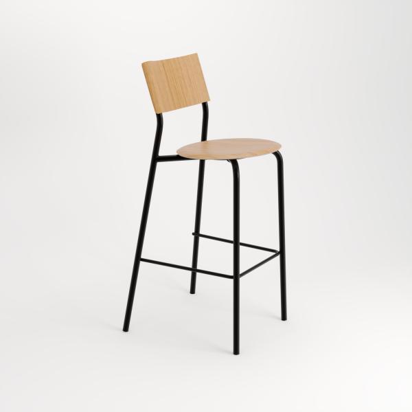 SSD Indoor Bar Chair 75cm - Oak By Tiptoe in Graphite Black