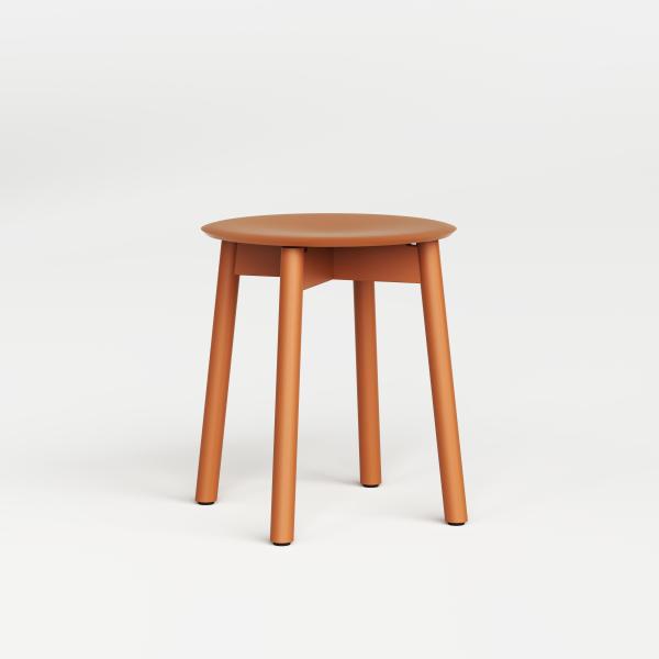 SSD Dining Height Stool 45cm - Full Oak Wood By Tiptoe in Tangerine Red