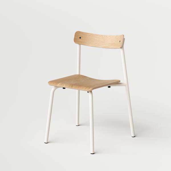 Etude Oak Dining Chair By Tiptoe in Cream White