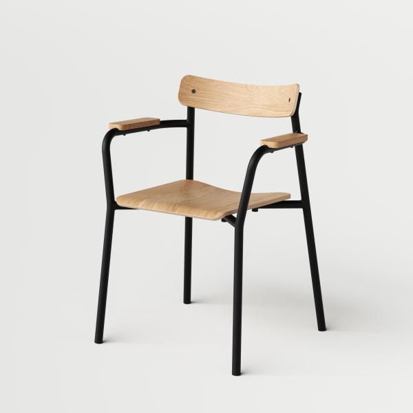 Etude Oak Dining Armchair By Tiptoe in Graphite Black