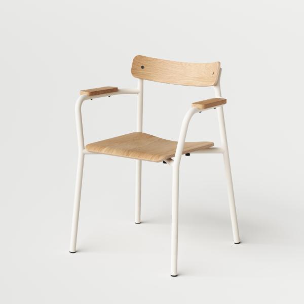 Etude Oak Dining Armchair By Tiptoe in Cream White