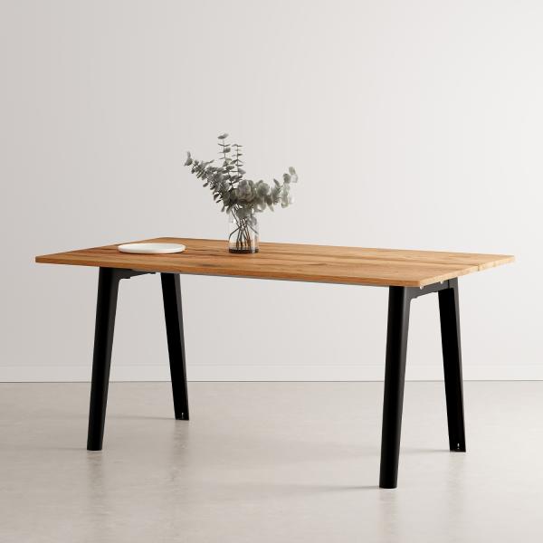 New Modern Indoor Dining Table 160cm - Recycled Old Oak By Tiptoe in Graphite Black