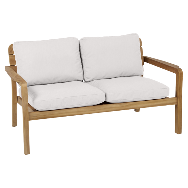 Lodge Teak Outdoor Casual Two Seat Sofa By Vlaemynck in Ecru