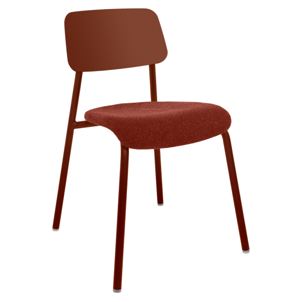 Studie Indoor Fabric Dining Chair With Metal Frame By Fermob in Red Ochre