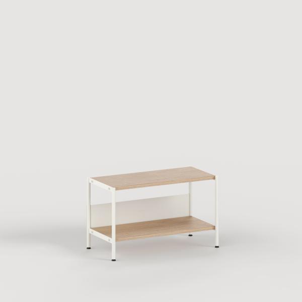 Unit Modular Shelving Level 1 - 50cm High With Legs - Oak Shelf By Tiptoe in Cream White