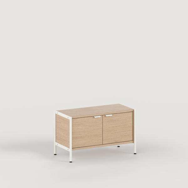 Unit Modular Shelving Level 1 - 50cm High With Legs - Oak Shelf By Tiptoe