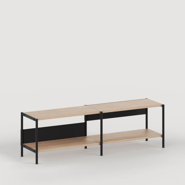 Unit Modular Shelving Level 1 - 50cm High With Legs - Oak Shelf By Tiptoe