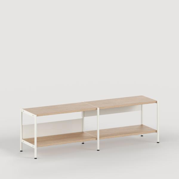 Unit Modular Shelving Level 1 - 50cm High With Legs - Oak Shelf By Tiptoe