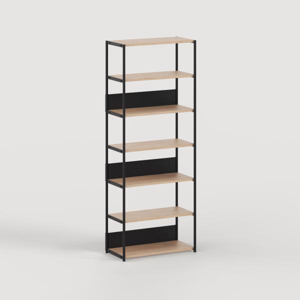 Unit Modular Shelving Level 6 - 215cm High - Oak Shelf By Tiptoe in Graphite Black