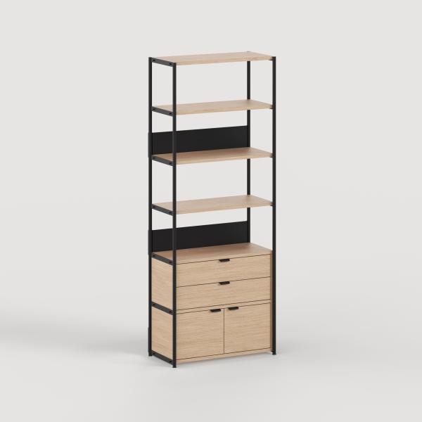 Unit Modular Shelving Level 6 - 215cm High - Oak Shelf By Tiptoe