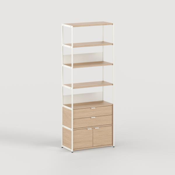 Unit Modular Shelving Level 6 - 215cm High - Oak Shelf By Tiptoe
