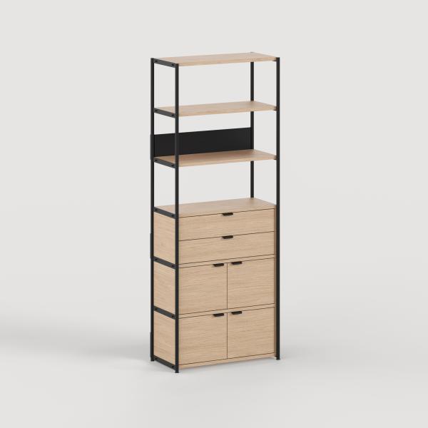 Unit Modular Shelving Level 6 - 215cm High - Oak Shelf By Tiptoe