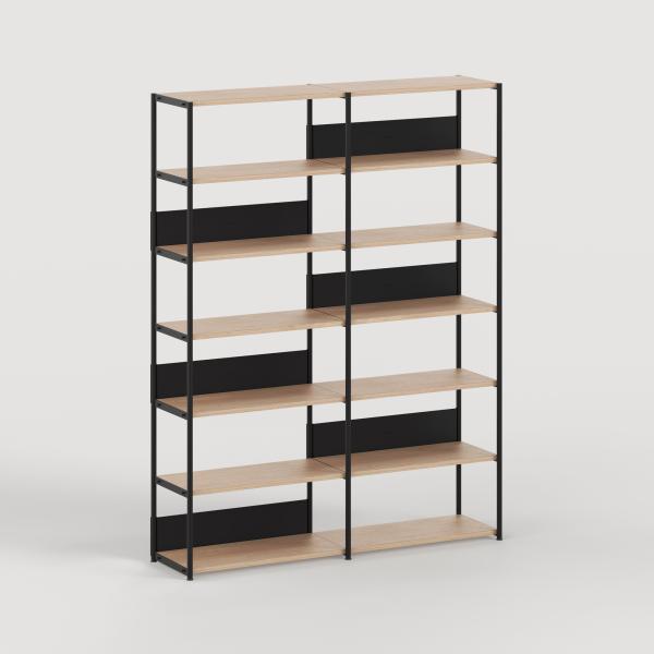 Unit Modular Shelving Level 6 - 215cm High - Oak Shelf By Tiptoe