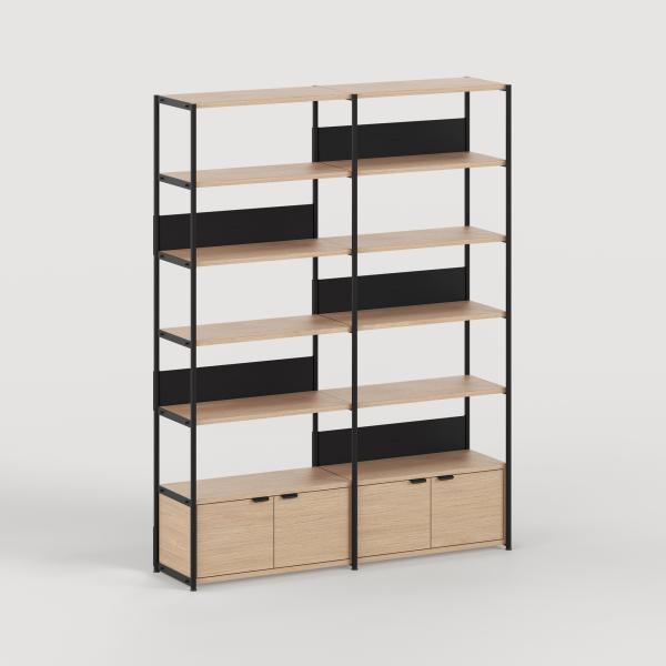 Unit Modular Shelving Level 6 - 215cm High - Oak Shelf By Tiptoe