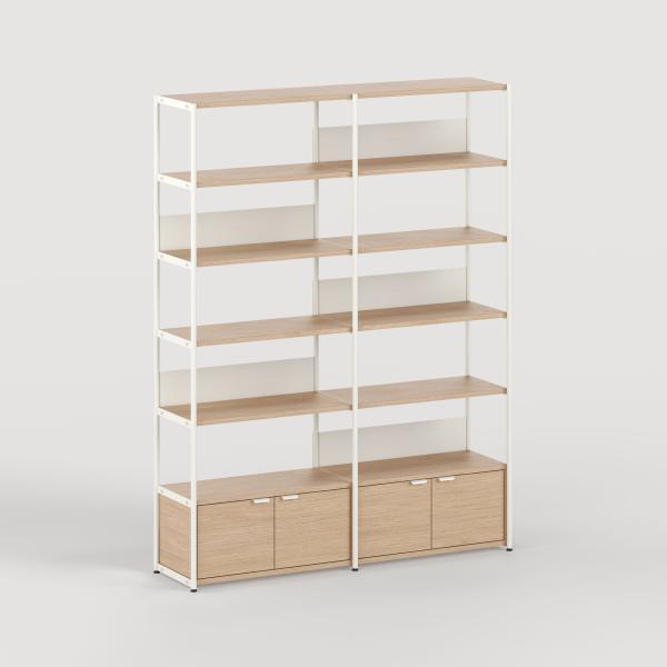 Unit Modular Shelving Level 6 - 215cm High - Oak Shelf By Tiptoe