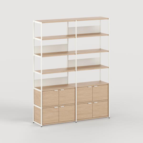 Unit Modular Shelving Level 6 - 215cm High - Oak Shelf By Tiptoe