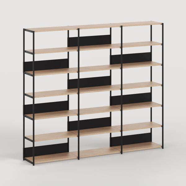 Unit Modular Shelving Level 6 - 215cm High - Oak Shelf By Tiptoe