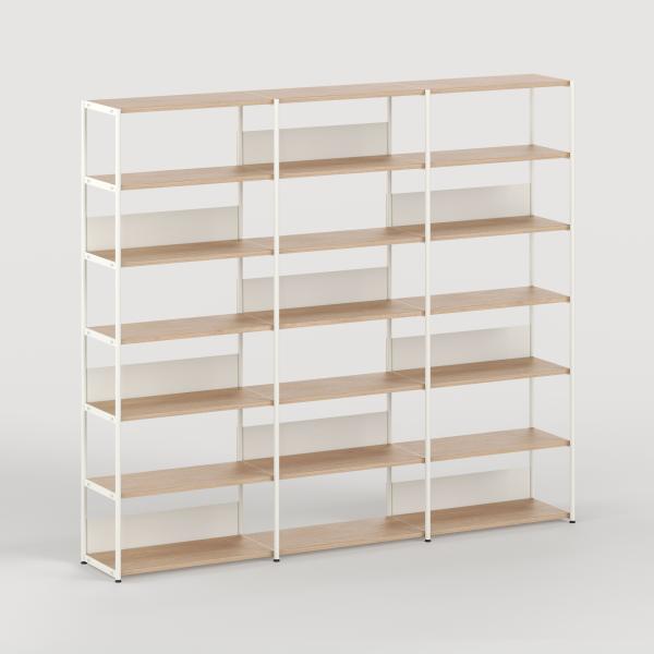 Unit Modular Shelving Level 6 - 215cm High - Oak Shelf By Tiptoe