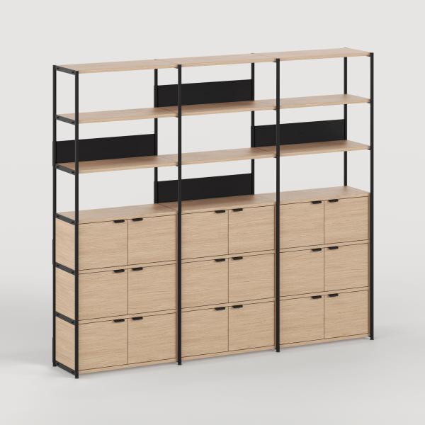 Unit Modular Shelving Level 6 - 215cm High - Oak Shelf By Tiptoe