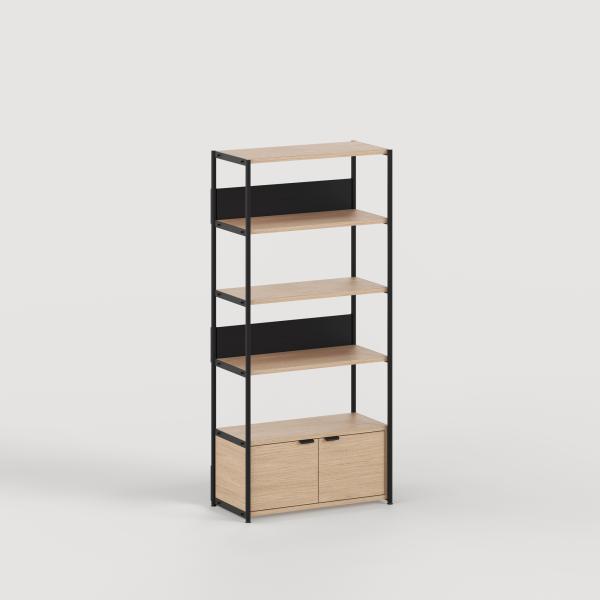 Unit Modular Shelving Level 5 - 180cm High - Oak Shelf By Tiptoe