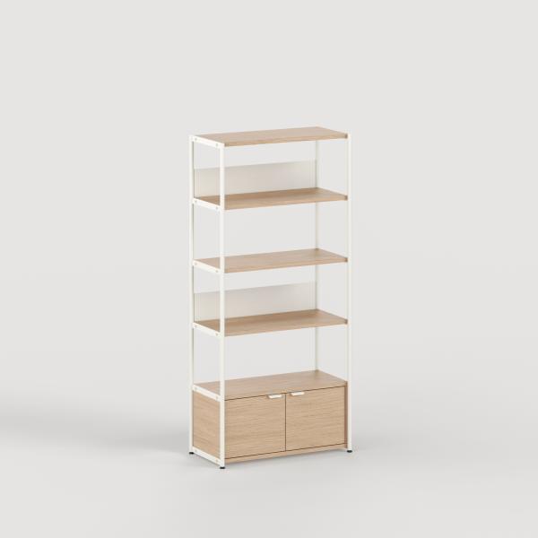 Unit Modular Shelving Level 5 - 180cm High - Oak Shelf By Tiptoe