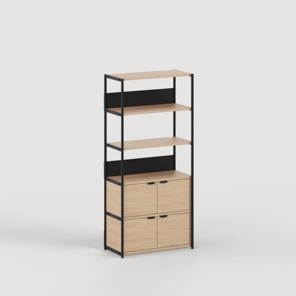Unit Modular Shelving Level 5 - 180cm High - Oak Shelf By Tiptoe