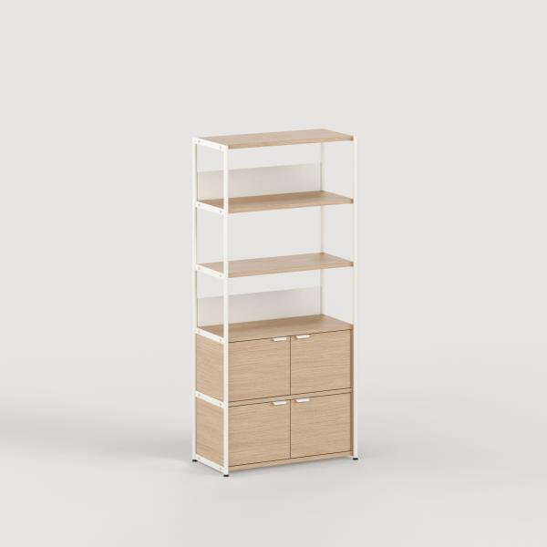 Unit Modular Shelving Level 5 - 180cm High - Oak Shelf By Tiptoe