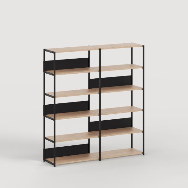 Unit Modular Shelving Level 5 - 180cm High - Oak Shelf By Tiptoe