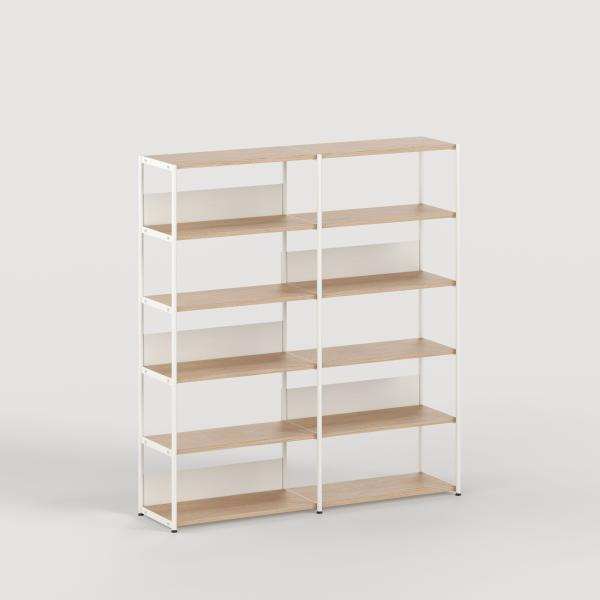 Unit Modular Shelving Level 5 - 180cm High - Oak Shelf By Tiptoe