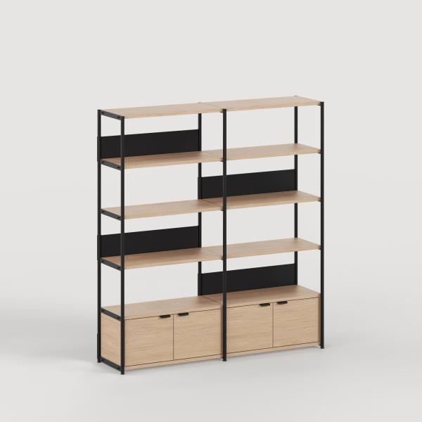 Unit Modular Shelving Level 5 - 180cm High - Oak Shelf By Tiptoe