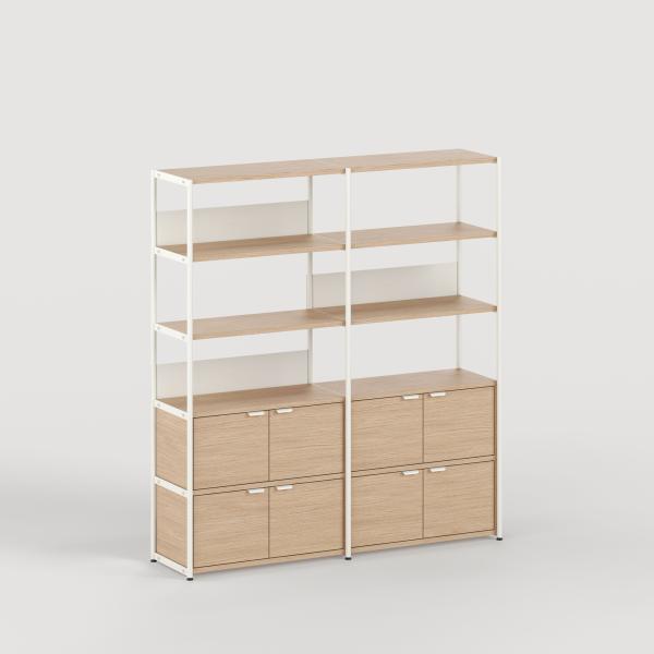 Unit Modular Shelving Level 5 - 180cm High - Oak Shelf By Tiptoe