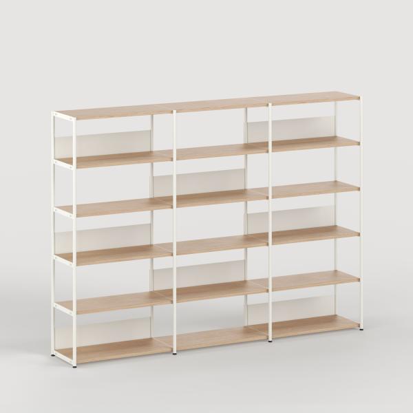 Unit Modular Shelving Level 5 - 180cm High - Oak Shelf By Tiptoe