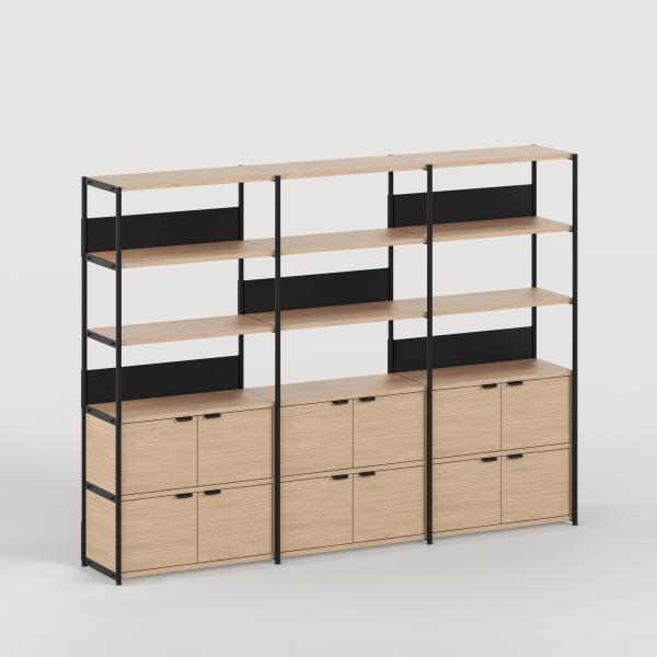 Unit Modular Shelving Level 5 - 180cm High - Oak Shelf By Tiptoe
