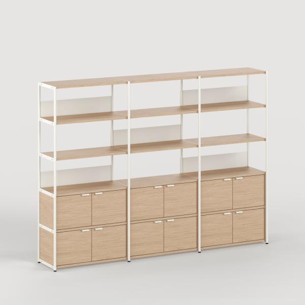 Unit Modular Shelving Level 5 - 180cm High - Oak Shelf By Tiptoe