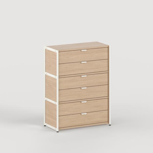 Unit Modular Shelving Level 3 - 110cm High - Oak Shelf By Tiptoe
