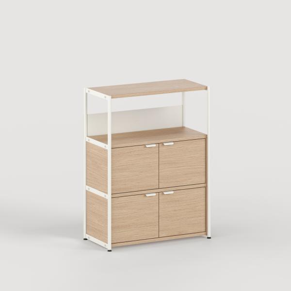 Unit Modular Shelving Level 3 - 110cm High - Oak Shelf By Tiptoe